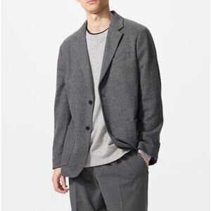 Uniqlo Brushed Jersey Jacket in Gray Herringbone